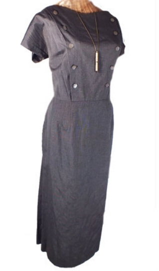 1960s charcoal gray dress