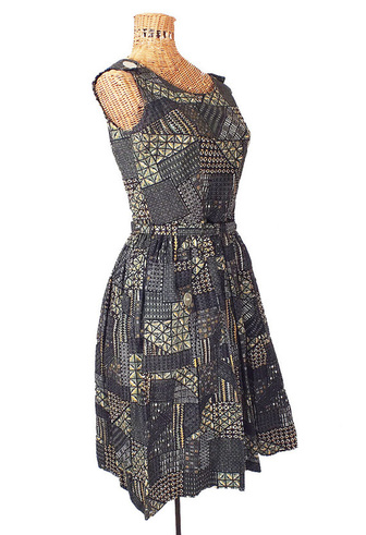 1950s geometric dress size small
