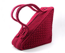 crochet burgundy purse